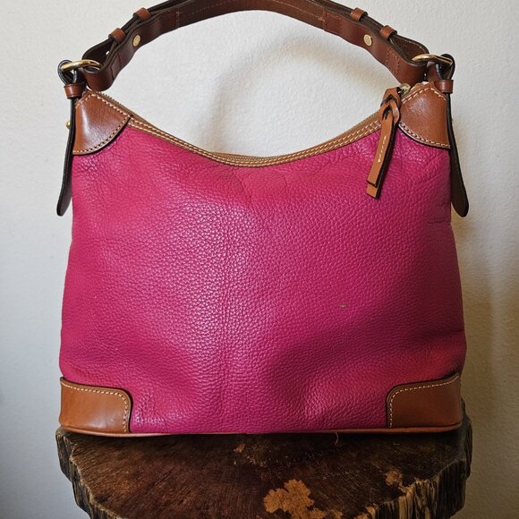 Dooney & Bourke Erica Pebbled Leather Hobo Shoulder Bag Fuchsia Pink - Picture 13 of 16